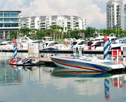 yachts berthing at Sentosa Cove