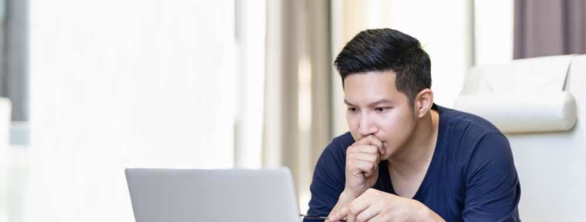 (F) man deciding on home loan packages